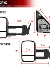 Spec-D Manual Adjustable Towing Mirrors Chevrolet | GMC 1988-2002                                     - RMX-C1088-M-FS - Image 8