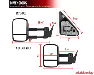 Spec-D Manual Adjustable Towing Mirrors Chevrolet | GMC 1988-2002 - RMX-C1088-M-FS
