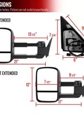 Spec-D Power Adjustable Towing Mirrors Chevrolet | GMC 1988-2002                                     - RMX-C1088-P-FS - Image 8