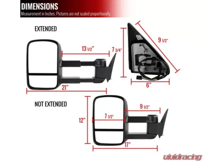 Spec-D Power Adjustable Towing Mirrors Chevrolet | GMC 1988-2002 - RMX-C1088-P-FS