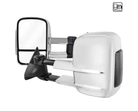 Spec-D Chrome Towing Mirrors w/ Amber LED Turn Signal Lights (Smoke Lens) Chevrolet | GMC 1988-2002
