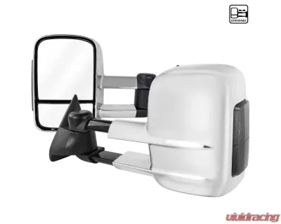 Spec-D Chrome Towing Mirrors w/ Amber LED Turn Signal Lights (Smoke Lens) Chevrolet | GMC 1988-2002 - RMX-C1088CRLED-M-FS