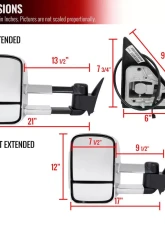 Spec-D Chrome Towing Mirrors w/ Amber LED Turn Signal Lights (Smoke Lens) Chevrolet | GMC 1988-2002                                     - RMX-C1088CRLED-M-FS - Image 8