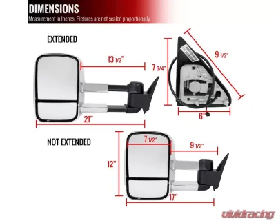 Spec-D Chrome Towing Mirrors w/ Amber LED Turn Signal Lights (Smoke Lens) Chevrolet | GMC 1988-2002 - RMX-C1088CRLED-M-FS