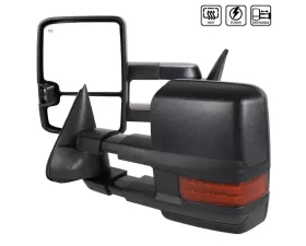 Spec-D Black Towing Side Mirrors w/ LED Turn Signal (Yellow Lens) Chevrolet | GMC 1988-2000