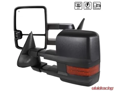 Spec-D Black Towing Side Mirrors w/ LED Turn Signal (Yellow Lens) Chevrolet | GMC 1988-2000 - RMX-C1088G3LEDHP-FS