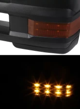 Spec-D Black Towing Side Mirrors w/ LED Turn Signal (Yellow Lens) Chevrolet | GMC 1988-2000                                     - RMX-C1088G3LEDHP-FS - Image 2