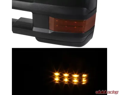 Spec-D Black Towing Side Mirrors w/ LED Turn Signal (Yellow Lens) Chevrolet | GMC 1988-2000 - RMX-C1088G3LEDHP-FS