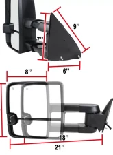 Spec-D Black Towing Side Mirrors w/ LED Turn Signal (Yellow Lens) Chevrolet | GMC 1988-2000                                     - RMX-C1088G3LEDHP-FS - Image 7