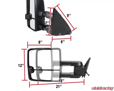 Spec-D Black Towing Side Mirrors w/ LED Turn Signal (Yellow Lens) Chevrolet | GMC 1988-2000 - RMX-C1088G3LEDHP-FS