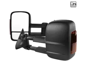 Spec-D Manual Adjustable Towing Mirrors w/ LED Turn Signal Lights (Amber Lens) Chevrolet | GMC 1988-2002