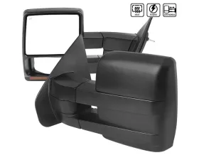 Spec-D Black Towing Mirrors w/ Amber LED Signal Lights Ford F-150 2004-2006