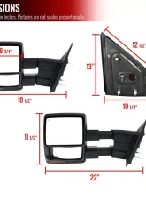 Spec-D Black Towing Mirrors w/ Amber LED Signal Lights Ford F-150 2004-2006                                     - RMX-F15004H-P-FS - Image 8