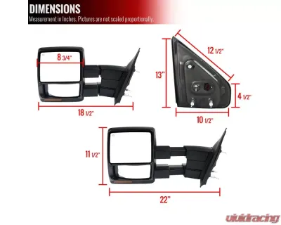 Spec-D Black Towing Mirrors w/ Amber LED Signal Lights Ford F-150 2004-2006 - RMX-F15004H-P-FS