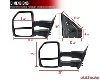 Spec-D Chrome Towing Mirrors w/ LED Turn Signal & Puddle Lights (Smoke Lens) Ford 1997-2014 - RMX-F15007F4GH-P-FS