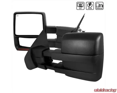 Spec-D Black Tow Mirrors w/ LED Turn Signals Lights (Amber Lens) Ford F-150 | 250 1997-2014 - RMX-F15007H-P-FS
