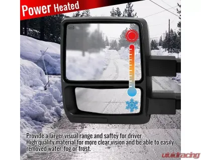 Spec-D Black Tow Mirrors w/ LED Turn Signals Lights (Amber Lens) Ford F-150 | 250 1997-2014 - RMX-F15007H-P-FS