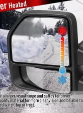 Spec-D Power Adjustable, Heated, & Manual Extendable Towing Mirrors w/ Smoked Lens LED Turn Signal, Clearance, Puddle, & Auxiliary Lights Ford F-150 2015-2020                                     - RMX-F15015F4GH-P-FS - Image 4