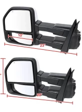 Spec-D Power Adjustable, Heated, & Manual Extendable Towing Mirrors w/ Smoked Lens LED Turn Signal, Clearance, Puddle, & Auxiliary Lights Ford F-150 2015-2020                                     - RMX-F15015F4GH-P-FS - Image 9