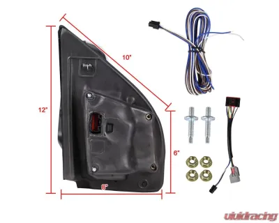 Spec-D Power Adjustable, Heated, & Manual Extendable Towing Mirrors w/ Smoked Lens LED Turn Signal, Clearance, Puddle, & Auxiliary Lights Ford F-150 2015-2020 - RMX-F15015F4GH-P-FS