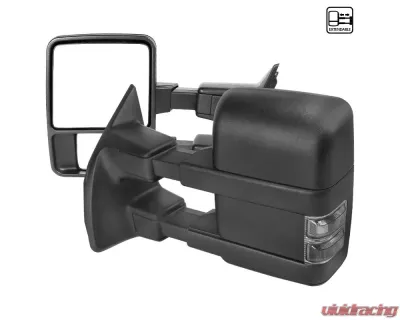 Spec-D Manual Adjustable & Extendable Towing Mirrors w/ Smoked Lens Turn Signal Lights Ford F-Series 2003-2015 - RMX-F25003G2G-M-FS