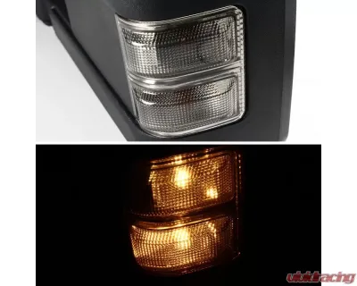 Spec-D Manual Adjustable & Extendable Towing Mirrors w/ Smoked Lens Turn Signal Lights Ford F-Series 1999-2016 - RMX-F25008GLED-M-FS