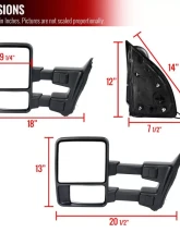 Spec-D Manual Adjustable & Extendable Towing Mirrors w/ Smoked Lens Turn Signal Lights Ford F-Series 1999-2016                                     - RMX-F25008GLED-M-FS - Image 9