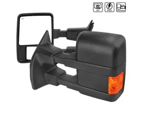 Spec-D Heated Towing Mirrors w/ LED Turn Signal Lights (Amber Lens) Ford F-Series 1999-2016