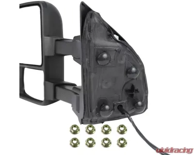Spec-D Heated Towing Mirrors w/ LED Turn Signal Lights (Amber Lens) Ford F-Series 1999-2016 - RMX-F25008LEDH-P-FS