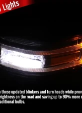 Spec-D Black Towing Mirrors w/ LED Turn Signal Lights (Clear Lens) Ford F-Series 2017-2019                                     - RMX-F25017F1H-P-FS - Image 2