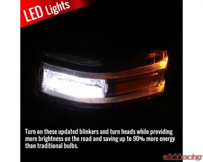 Spec-D Black Towing Mirrors w/ LED Turn Signal Lights (Clear Lens) Ford F-Series 2017-2019 - RMX-F25017F1H-P-FS