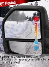 Spec-D Black Towing Mirrors w/ LED Turn Signal Lights (Clear Lens) Ford F-Series 2017-2019                                     - RMX-F25017F1H-P-FS - Image 4