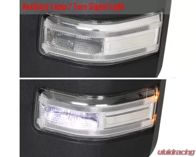Spec-D Black Towing Mirrors w/ LED Turn Signal Lights (Clear Lens) Ford F-Series 2017-2019 - RMX-F25017F1H-P-FS