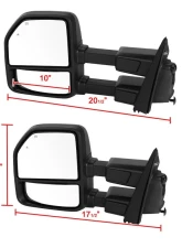 Spec-D Black Towing Mirrors w/ LED Turn Signal Lights (Clear Lens) Ford F-Series 2017-2019                                     - RMX-F25017F1H-P-FS - Image 9
