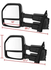 Spec-D Chrome Towing Mirrors w/ LED Turn Signal Lights (Clear Lens) Ford F-Series 2017-2019                                     - RMX-F25017F2H-P-FS - Image 9