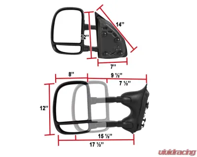 Spec-D Manual Adjustable & Extendable Towing Mirrors Ford F-Series 1999-2016 - RMX-F25099-M-FS