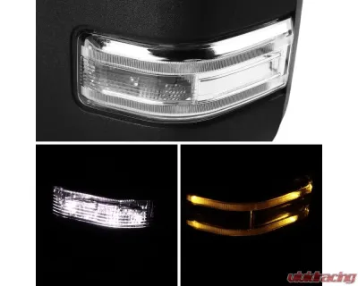 Spec-D Power Adjustable, Heated, & Manual Extendable Towing Mirrors w/ Clear Lens LED Turn Signal & Clearance Lights Ford F-Series 1999-2016 - RMX-F25099F1H-P-FS