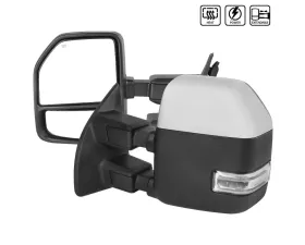 Spec-D Chrome Towing Mirrors w/ LED Turn Signal Lights (Clear Lens) Ford F-Series 1999-2016