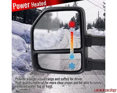 Spec-D Chrome Towing Mirrors w/ LED Turn Signal Lights (Clear Lens) Ford F-Series 1999-2016 - RMX-F25099F2H-P-FS
