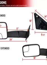 Spec-D Manual Adjustable & Foldable Towing Mirrors Dodge RAM 2002-2009                                     - RMX-RAM02-M-FS - Image 9