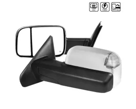 Spec-D Chrome Towing Mirrors w/ LED Turn Signal & Puddle Lights Dodge RAM 2002-2009