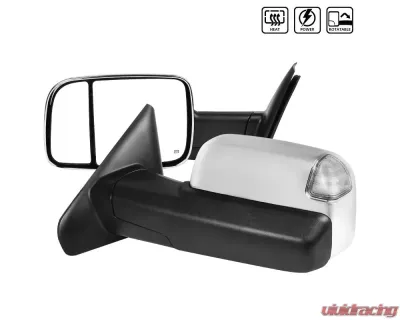 Spec-D Chrome Towing Mirrors w/ LED Turn Signal & Puddle Lights Dodge RAM 2002-2009 - RMX-RAM02HP-G2-FS