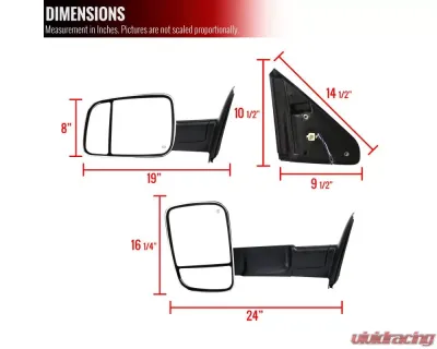 Spec-D Chrome Towing Mirrors w/ LED Turn Signal & Puddle Lights Dodge RAM 2002-2009 - RMX-RAM02HP-G2-FS