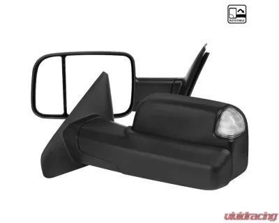 Spec-D Manual Adjustable & Foldable Side Mirrors w/ LED Turn Signal & Puddle Lights Dodge RAM 2002-2009 - RMX-RAM02M-G1-FS