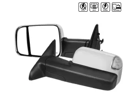 Spec-D Chrome Towing Mirrors w/ LED Turn Signal (Clear Lens) Dodge RAM 1500 2009-2012