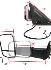 Spec-D Chrome Towing Mirrors w/ LED Turn Signal (Clear Lens) Dodge RAM 1500 2009-2012                                     - RMX-RAM09CR-AT-FS - Image 7