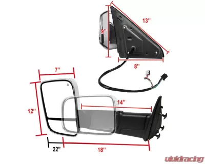 Spec-D Chrome Towing Mirrors w/ LED Turn Signal (Clear Lens) Dodge RAM 1500 2009-2012 - RMX-RAM09CR-AT-FS