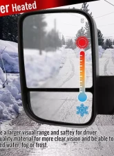 Spec-D Power Adjustable, Heated, & Manual Extendable Towing Mirrors w/ Clear Lens LED Turn Signal & Puddle Lights Dodge Ram 1500 2009-2012                                     - RMX-RAM09LED15H-P-FS - Image 10