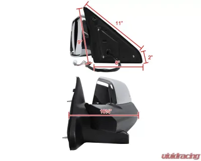 Spec-D Chrome Towing Mirrors w/ LED Turn Signal Lights Dodge RAM 2013-2017 - RMX-RAM13CHP-AT-FS
