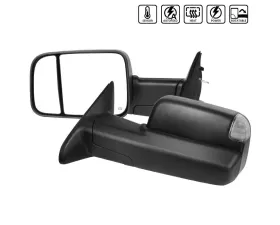 Spec-D Black Side Mirrors w/ LED Turn Signal Lights Dodge RAM 2013-2017